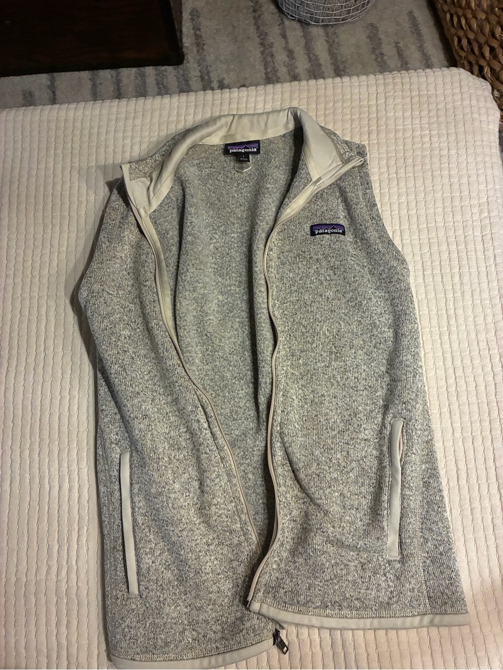 Patagonia Light Gray Men's Full-Zip Fleece Vest